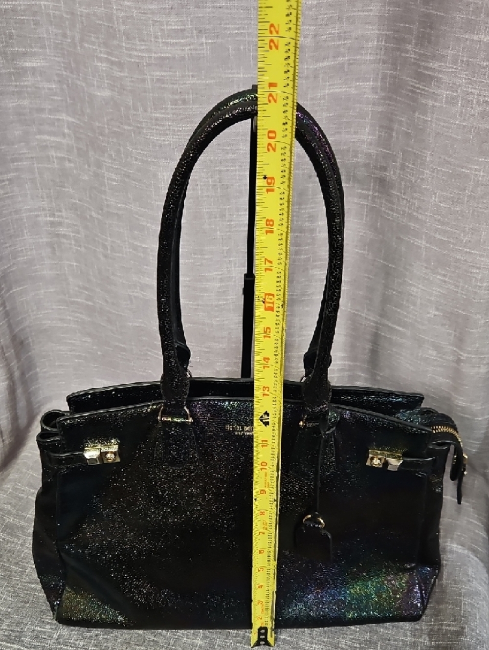 ✨ RARE Collector's Item ✨ Henri Bendel Petrol Oil Slick Carlyle Tote Bag - Picture 12 of 17
